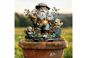 Gnome with Squirrels Acrylic Garden Stake, Indoor and Outdoor Garden Acrylic Decoration, Idea Gift for Flower Potted Ornament