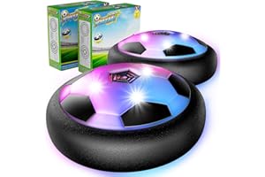 Hot Bee 2 Pcs Hover Soccer Ball, Light Up Soccer Boys Toys, LED Indoor Toy for Kids, Ideal Christmas Birthday Gifts for 6 7 8