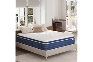 EEN EEN SLEEP King Size Mattress (Upgrade Strengthen) 12 Inch Hybrid Mattress King in a Box, King Mattress Made of Memory Foam and Individual Pocketed Springs, Strong Edge Support, Firm