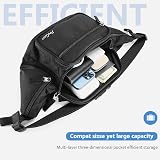 ProCase Bum Bag Waist Fanny Pack 6 Pockets Adjustable Belt Black Large view 3