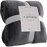 TASTHROW Grey Throw Blanket 50x60 Inches, Soft Plush Cozy Fleece Flannel Throw Blanket, Lightweight Warm Throws for Bed, Couch, Bedroom and Living Room, All Seasons