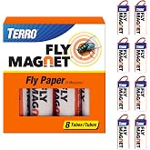 TERRO T518 Fly Magnet Indoor Housefly, 8 Count Pack, Sticky Fly Trap Indoor Hanging