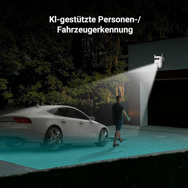 C9c Dual 2K PTZ Überwachungskamera mit Dual-Objektiv, Dualband WLAN