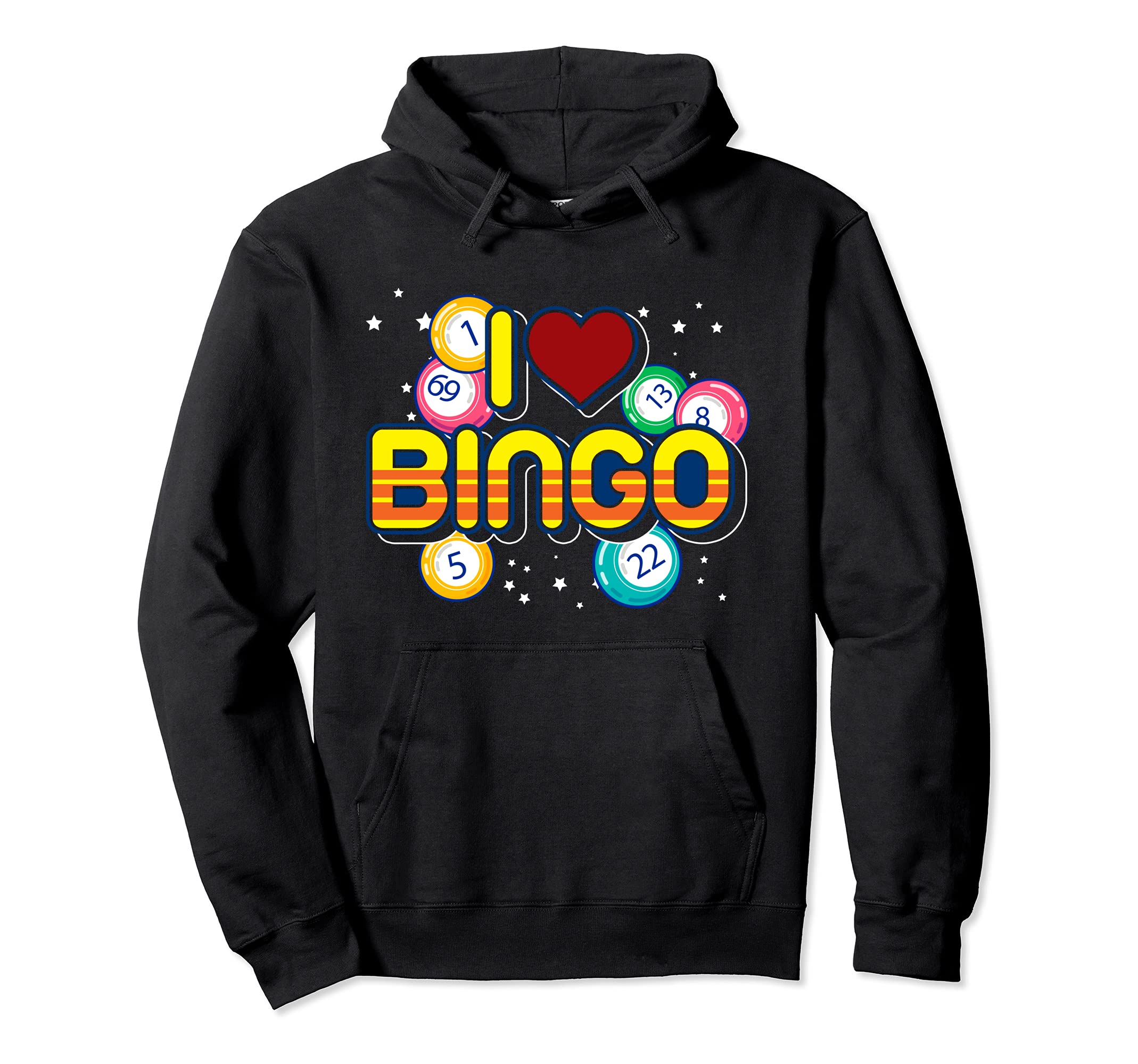 Lucky Gambling Bingo Player Bingo Caller Gift I Love Bingo Pullover Hoodie