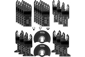 Vypart Universal Wood Metal Oscillating Multitool Quick Release Saw Blades - 24 PCS Dewalt Multi Tool Blades Kits - Fit for Dewalt Ridgid Ryobi Milwaukee Chicago Craftsman