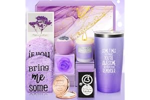 TOIDGY Gift Baskets for Women, Purple Spa Gifts for Women, Birthday Gifts for Women Mom Grandma Sister Friends Wife, Mothers Day Gifts for Mom from Daughter Son Kids Husband,Relaxing Self Care Package Women