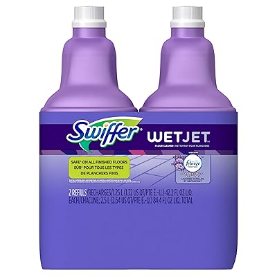 Swiffer Wetjet Hardwood Floor Mopping at Paglilinis ng Solusyon Refills, Lahat ng Produkto sa Paglilinis ng Produkto, Lavender Vanilla at Comfort Scent, 1.25 Liter, 2 Pack