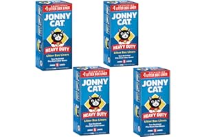 JONNY CAT Litter Box Liners, Convenient and Durable Disposable Cat Litter Liners for Easy Cleanup, Extra Thick and Tear-Resistant (Pack of 4) (4 Items)