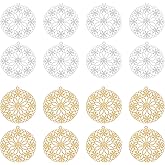 SUPERFINDINGS Pendants Links Charms Tree of Life Flower Flat Round Donut Joiners Links Brass Links Connectors Light Gold Filigree Links for Jewelry Making