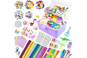 3000Pcs Arts and Crafts Supplies for Kids Craft Kits with Pipe Cleaners Crafting Supply All in 3 Layered Craft Box DIY Crafts