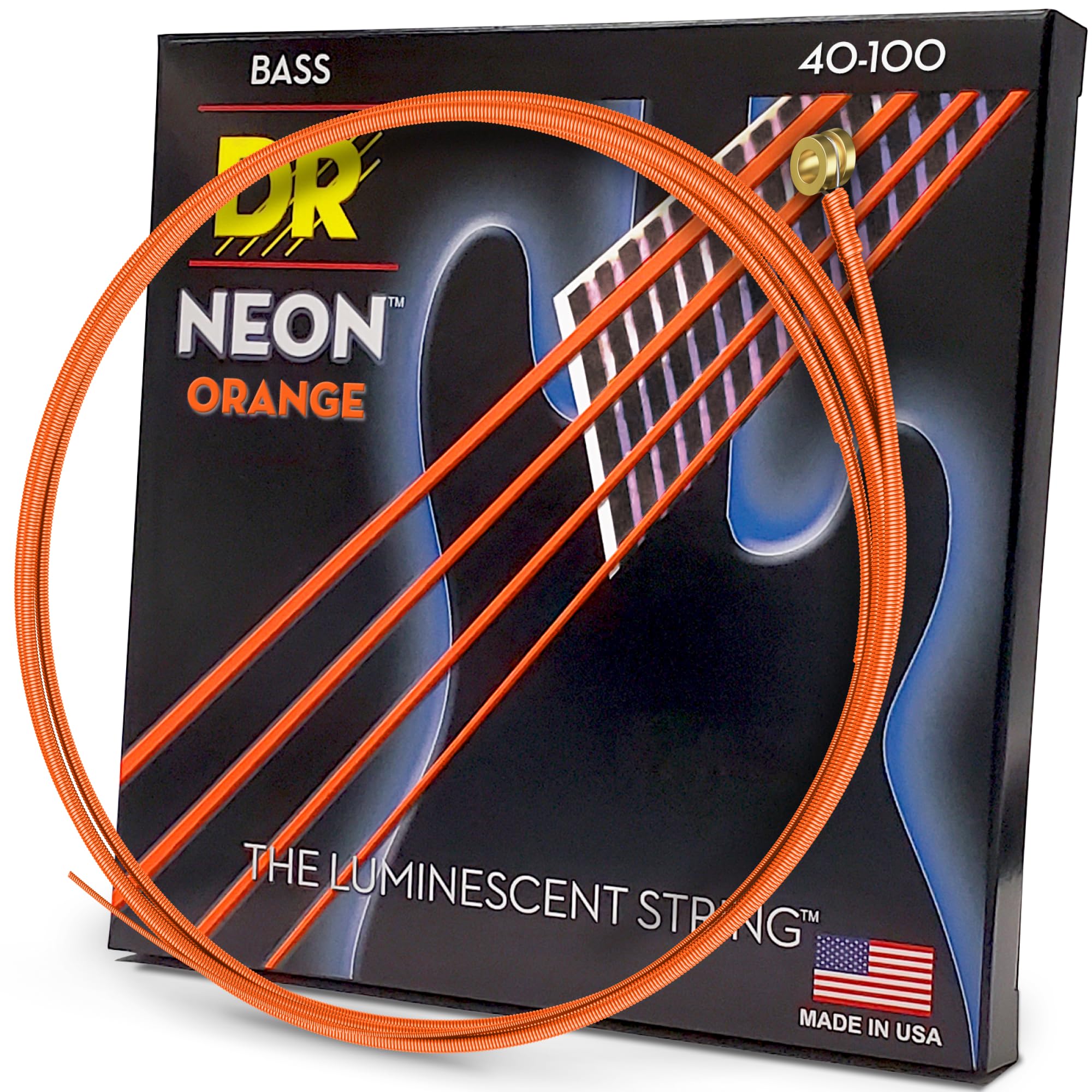 DR Strings NOB-40 Nickel Coated Bass Guitar Strings, Light