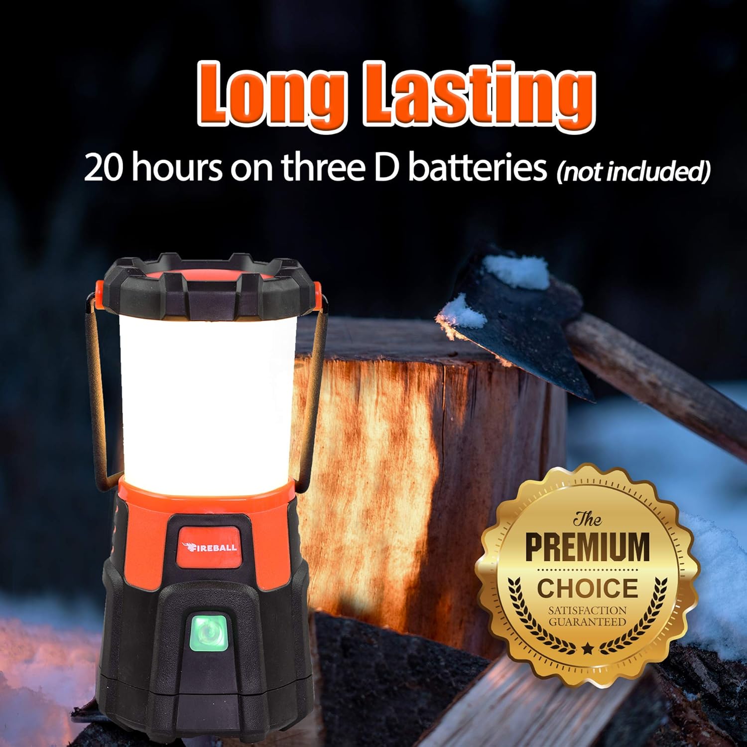 Blazin Fireball | Dimmable Lantern Battery Powered | 1000 Lumen LED Lantern | Emergency, Storm, Camping Torch | Battery Operated Lights - - 