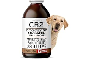 CB2 Hemp Oil for Dogs [225,000mg / 240mL / Organic] - Hip and Joint Supplement for Dogs - Extra Strength for Pain/Arthritis/I