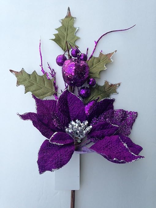 Perfect Holiday 20" Glitter Poinsettia Flower Artificial