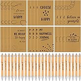 Warmshine 24 Set Inspirational Notebooks with Ballpoint Pens Happy Themed Mini Journal Notepad Motivation Employee Appreciation Gift for Coworkers Teacher Staff Team Colleagues Nurse Gifts