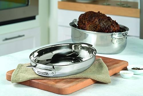 Viking 3-Ply Oval Roasting Pan, Quart, Stainless Steel Kitchen