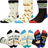 Cutecrop 3 Pairs Funny Fart Socks for Men Novelty Crew Socks with Humorous Gas Fun Gag Gifts for Husband Boyfriend Dad