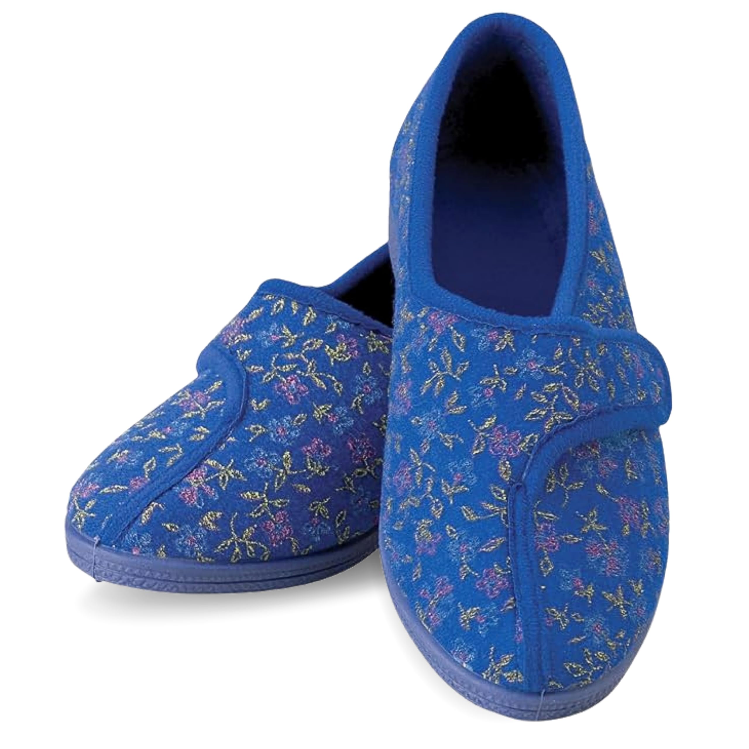 Performance Health Ladies Patterned Slippers – Adjustable Hook & Loop Closure, Soft Textile Lining, Non-Slip Rubber Sole – Comfortable, Machine Washable Support for Swollen Feet — image 1
