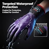 KAYGO Waterproof Work Gloves Insulated Double Latex Coated Purple L Pair view 2