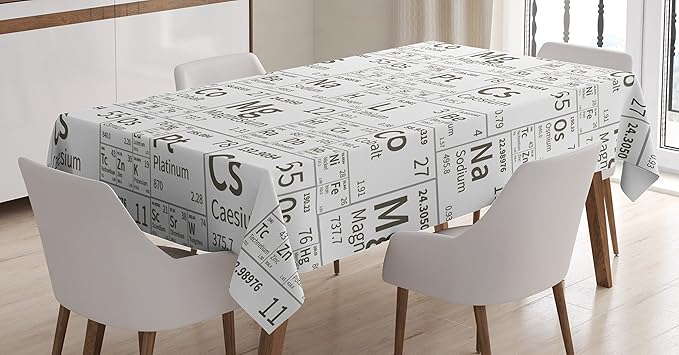 Amazon Com Ambesonne Periodic Table Tablecloth School Life