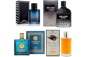 AFLUXE 4-Piece Cologne for Men Includes Choco Musk/SE/Victorious Heroes/Milano Scent of Woody, Spicy, Citrus & Aromatic eau de parfum Men Gift Set Each 100Ml for Daily Use