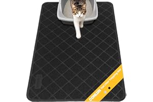 Conlun Cat Litter Mat Litter Trapping Mat, 24" x 17" Premium Durable PVC Grid Mesh with Scatter Control, Non-slip, Less Waste Cat Litter Box Mat, Soft on Kitty’s Paws, Urine Waterproof