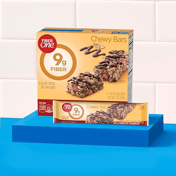 FIBER ONE CHEWY BARS, OATS AND CHOCOLATE STRAWBERRY, FIBER SNACKS, 5 CT, 7 OZ