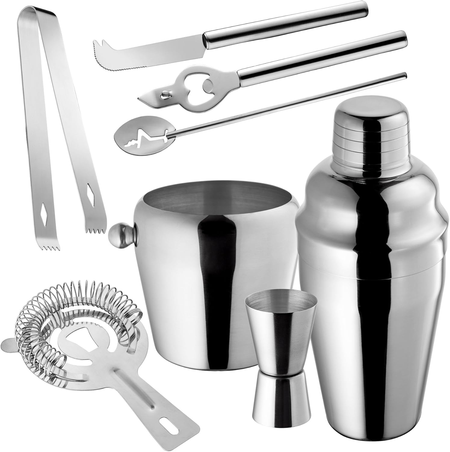 TecTake 8piece Cocktail Shaker Bar Set Cocktail Mixer