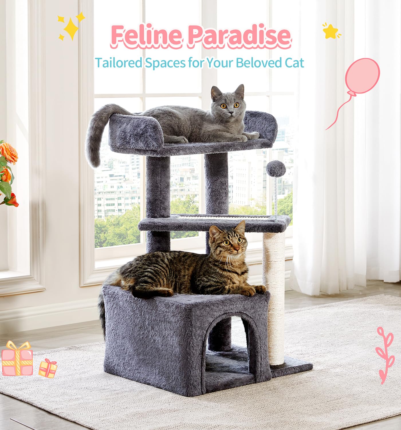 Cat Window Hammock 60 Inch Cat Tree For Large Cats - 7 Post DIY Cat ...