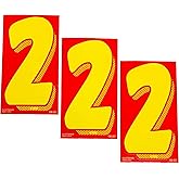 EZ Line Vinyl Decals for Cars Red and Yellow Large Number Stickers Windshield Numbers Dealer Supplies EZ136 (Number 2)