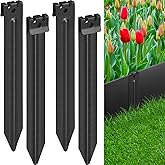 AMZCUBE Landscape Edging Metal Stakes, 10 Inch Heavy Duty Garden Stakes, 2mm Thickened High Carbon Steel Landscaping Anchoring Spikes for Edging Coil, Outdoor Tent and Terrace Board (10 Pcs)