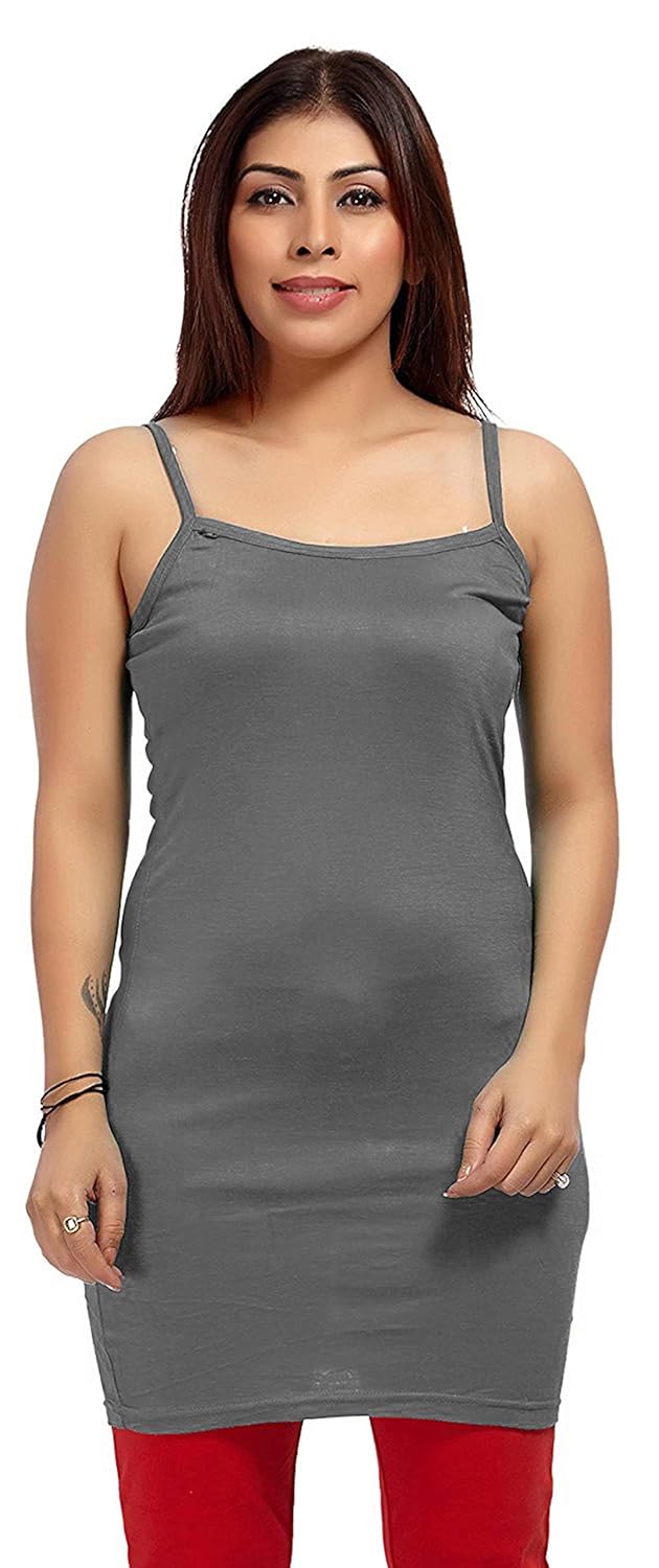 secret world presents grey color viscose women's slips