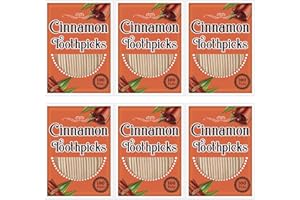 Irenare 600 Pcs Toothpick Cinnamon Wood Flavored Cinnamon Toothpicks Bulk for Adults Disposable Oral Hygiene Teeth Dental Care, 6 Pack