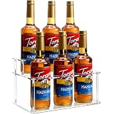 Baosia Acrylic Coffee Syrup Rack (6 Bottle Capacity),Syrup Bottle Holder Stand for Coffee Bar,Kitchen.Small Wine Rack for Bar,Family,Storage for Syrup,Wine,Condiments(Transparent)