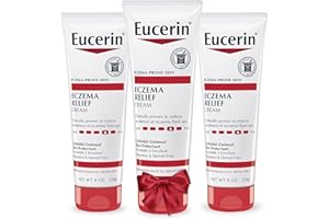 Eucerin Eczema Relief Cream, Full Body Lotion for Eczema-Prone Skin, Moisturizing Eczema Cream, Body Moisturizer, Holiday Gifts for Self Care, 8 Oz Tube, Pack of 3