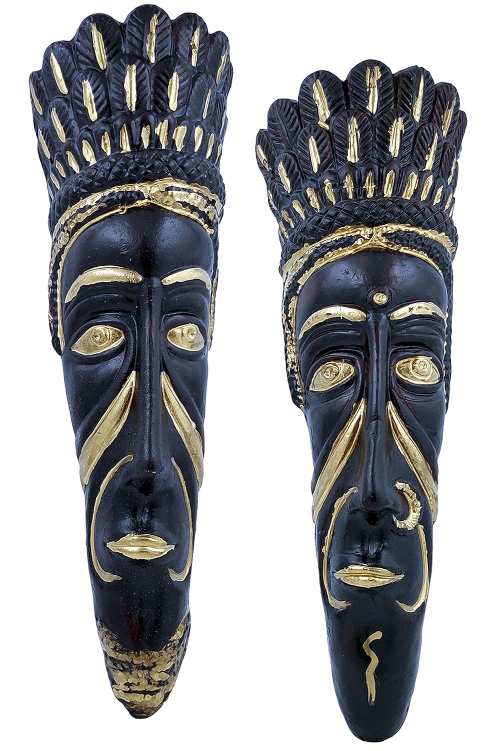 Buy Susne™ Wall Hangings Home Decor Terracotta Tribal Mask Combo Statue