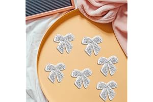 12Pcs Bow Iron on Patches Decorations, Crystal Applique Patches Bow Patch Rhinestone Applique Decor, Iron on Bows Patch Decor