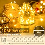 Ollny Fairy Lights Battery Operated 2 Pack 10m 100 LEDs Warm White view 2