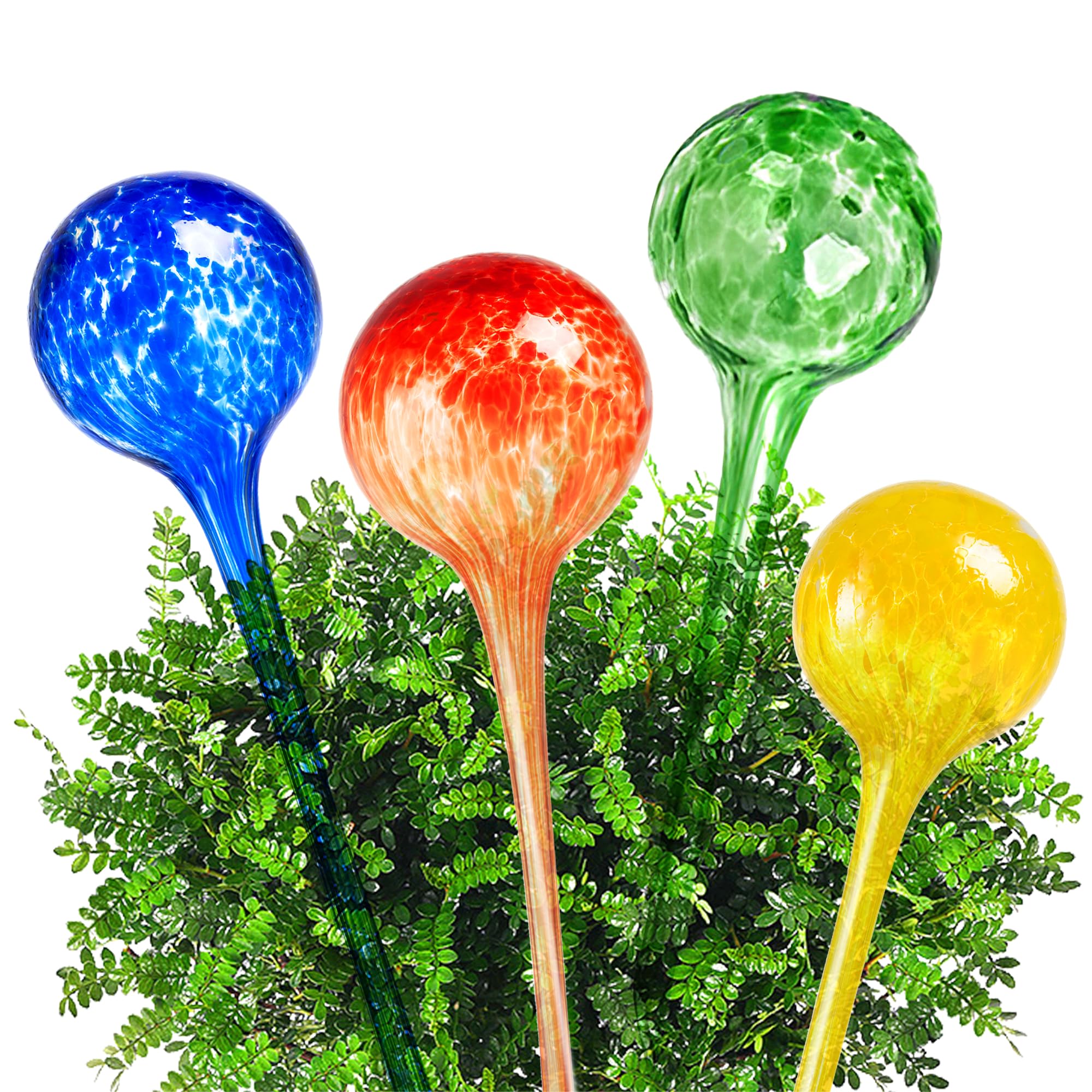INCETUE Large Glass Self-Watering Globes (20cm, 160ml), Automatic Slow Drip Watering Bulbs & Plant Feeders for Indoor and Outdoor Potted Plants, Ideal for Holiday Plant Care (Pack of 4)