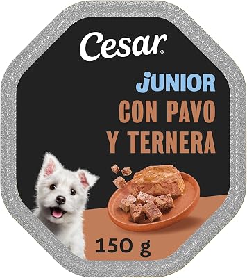 Cesar comida úmida em gelatina para cães, filhotes, sabor peru e carne (embalagem com 14 potes x 150g)