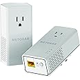 NETGEAR Powerline adapter Kit, 1200 Mbps Wall-plug, 1.2 Gigabit Ethernet Ports with Passthrough + Extra Outlet (PLP1200-100PA