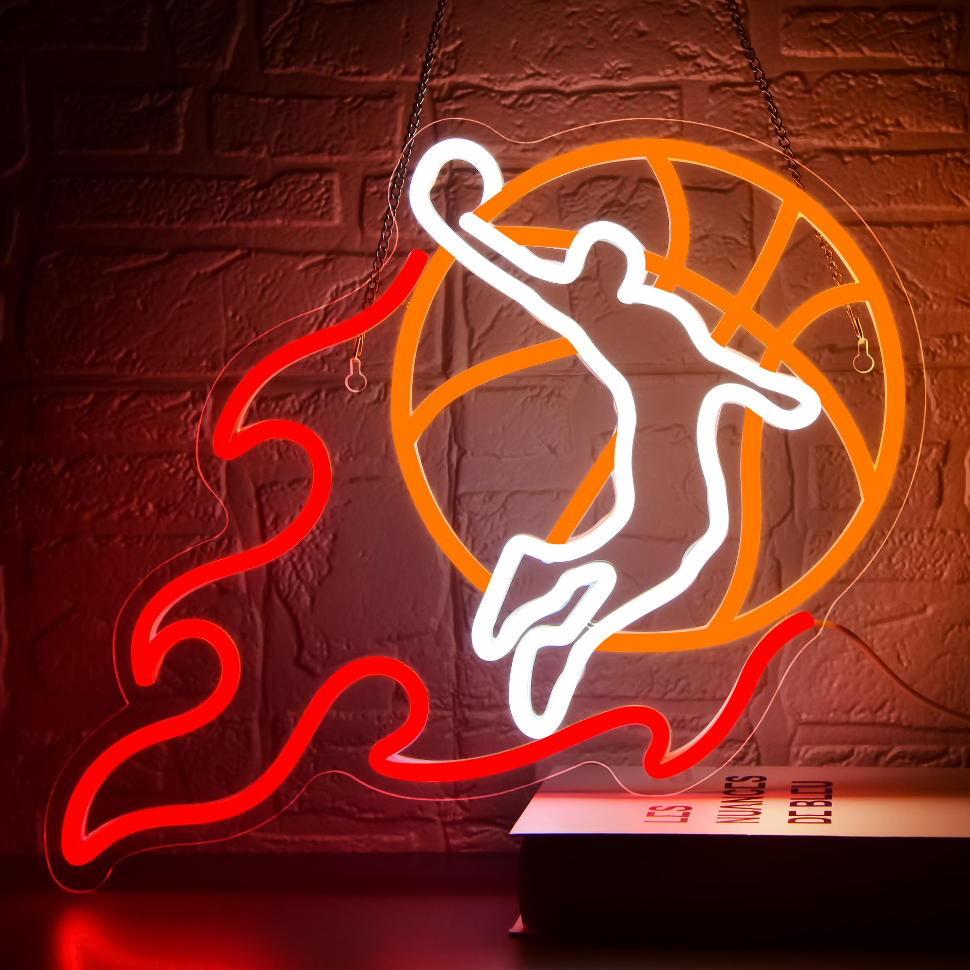 Photo 1 of Dunk Neon Sign for Wall Decor Fire Basketball LED Light for Man Cave Basketball Room Club Game Room Party Decortions Birthday Gifts(ZKXD156)