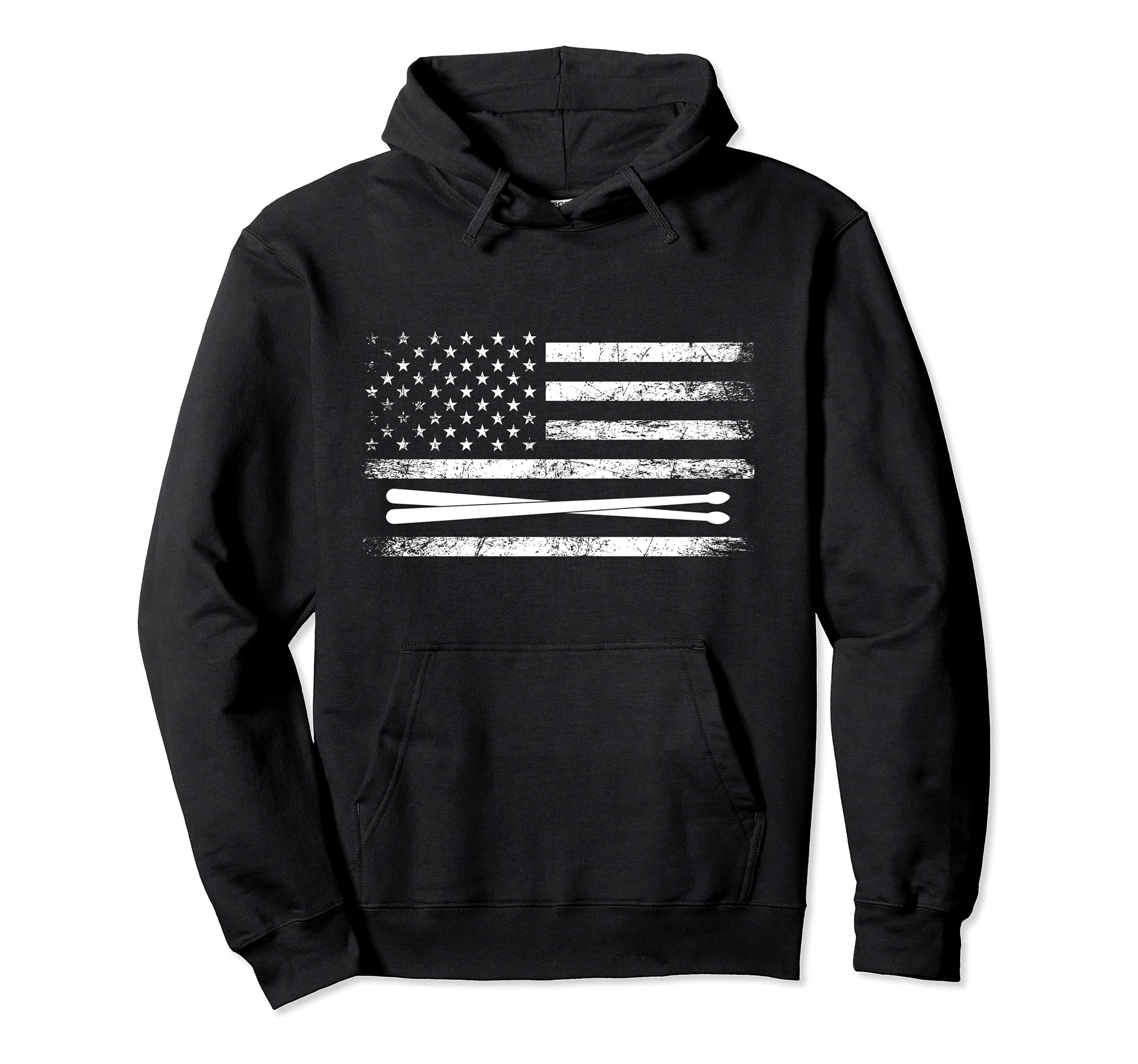 US Flag Drumsticks Drums Player Percussion Drummer Drums Pullover Hoodie