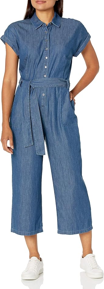 vince camuto denim jumpsuit