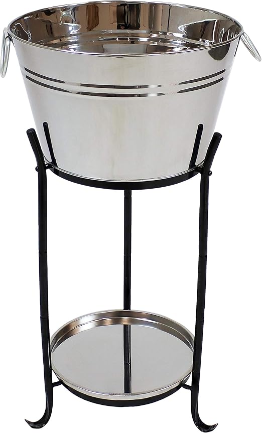 metal ice bucket with stand