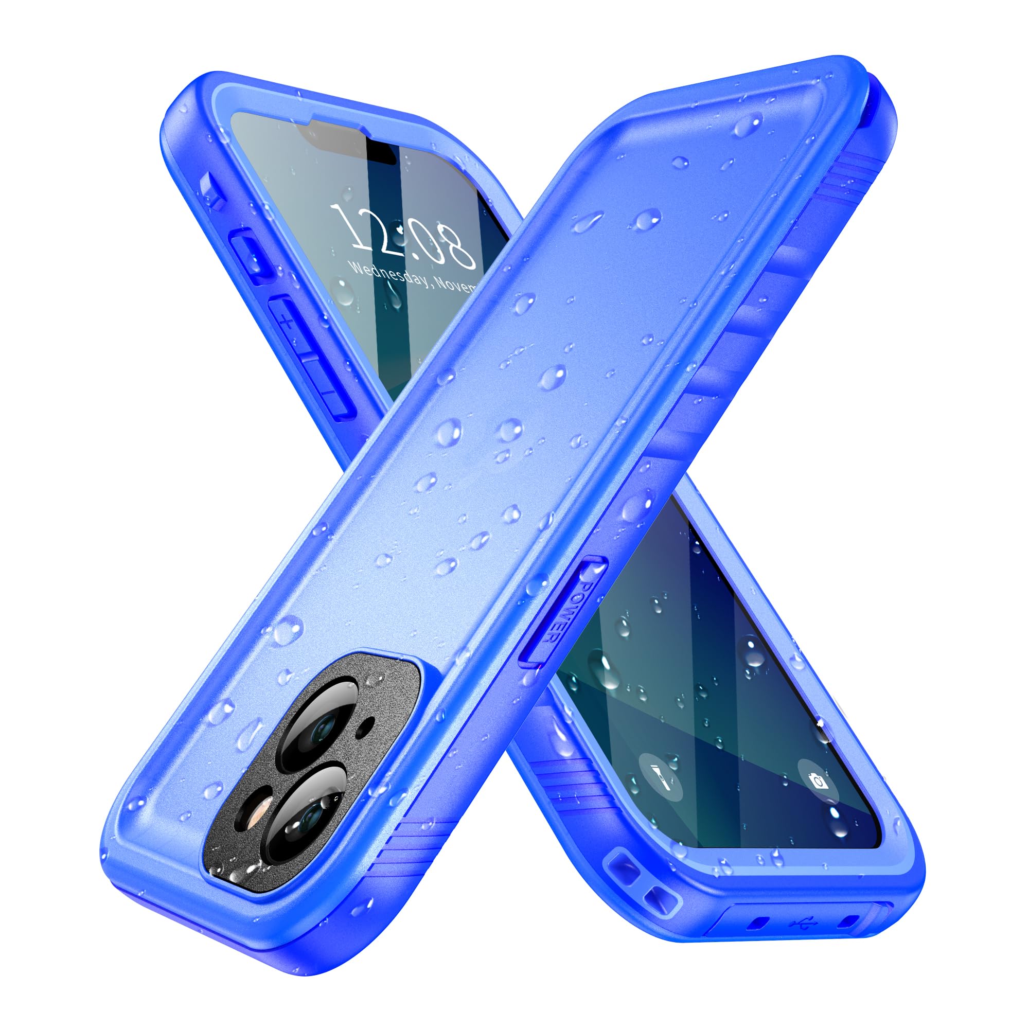 SPORTLINK for iPhone 14 Case, Waterproof/Dustproof/Shockproof/14 Phone Case with Built-in Screen Protector, Full Body Sealed Protective Cover for iPhone 14 6.1 Inch (Blue)
