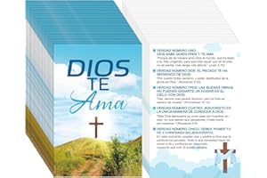 Noveread 200 Pcs Spanish Gospel Tract Card Salvation Cards Pocket Holy Postcards Prayer Postcards Christian Inspirational Bible Verses for Christian Gifts Women Men(Dios Te Ama)