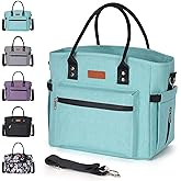 Insulated Lunch Bag for Women Men,Adult Lunch Box for Women with Adjustable Shoulder Strap,Portable Large Lunch Tote Bag for Office Work Picnic Beach,Reusable Lunch Cooler Bag