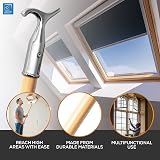 TDBS Window Pole Opener and Loft Ladder Pole 118cm Smooth Wood Hook view 4