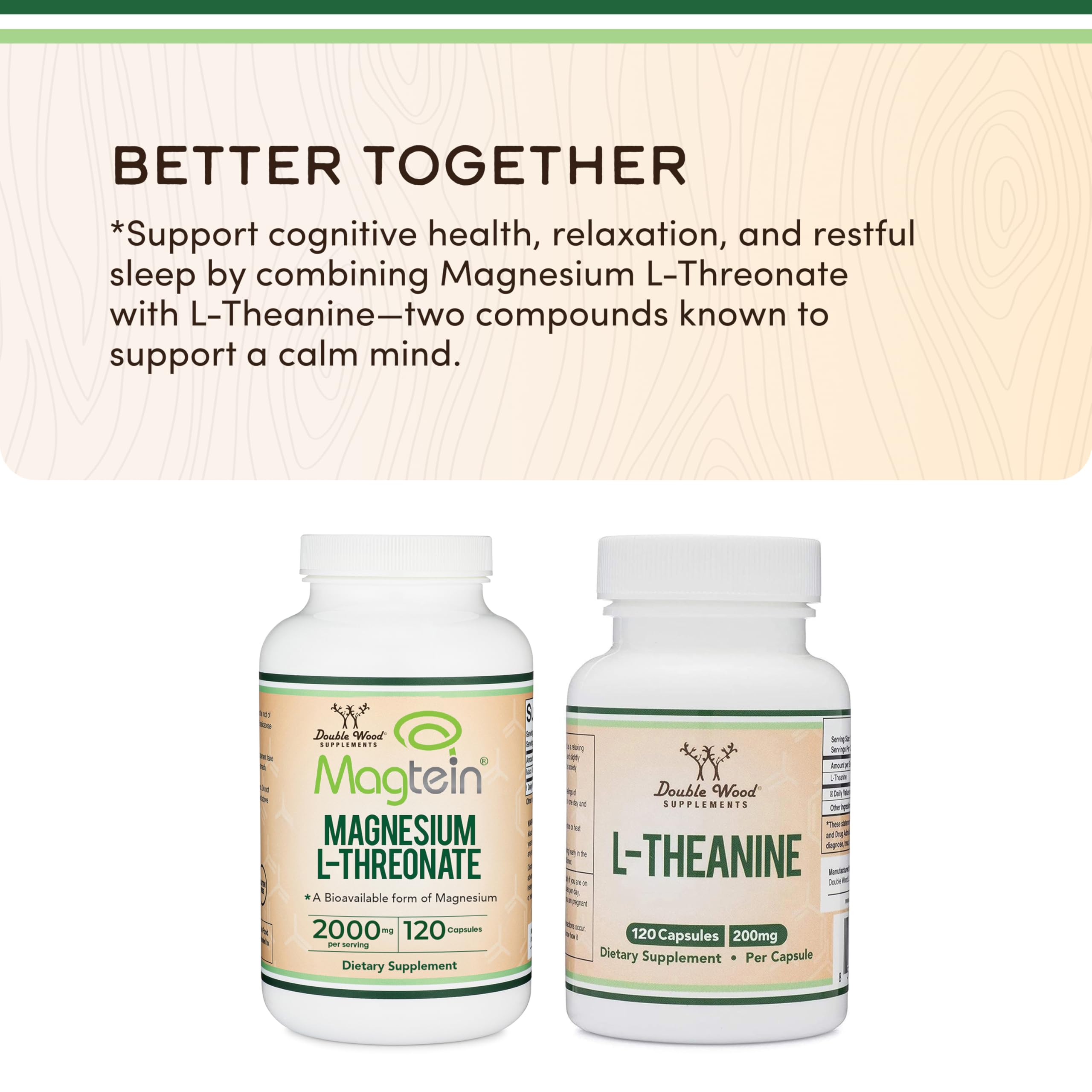 Magnesium L Threonate, Magtein, Sleep and Cognitive Support – High Absorption – Most Bioavailable Form of Magnesium – 2,000 mg – 120 Capsules